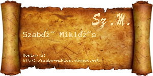 Szabó Miklós névjegykártya