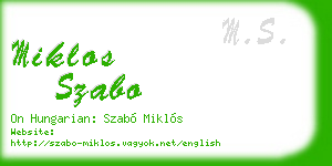 miklos szabo business card